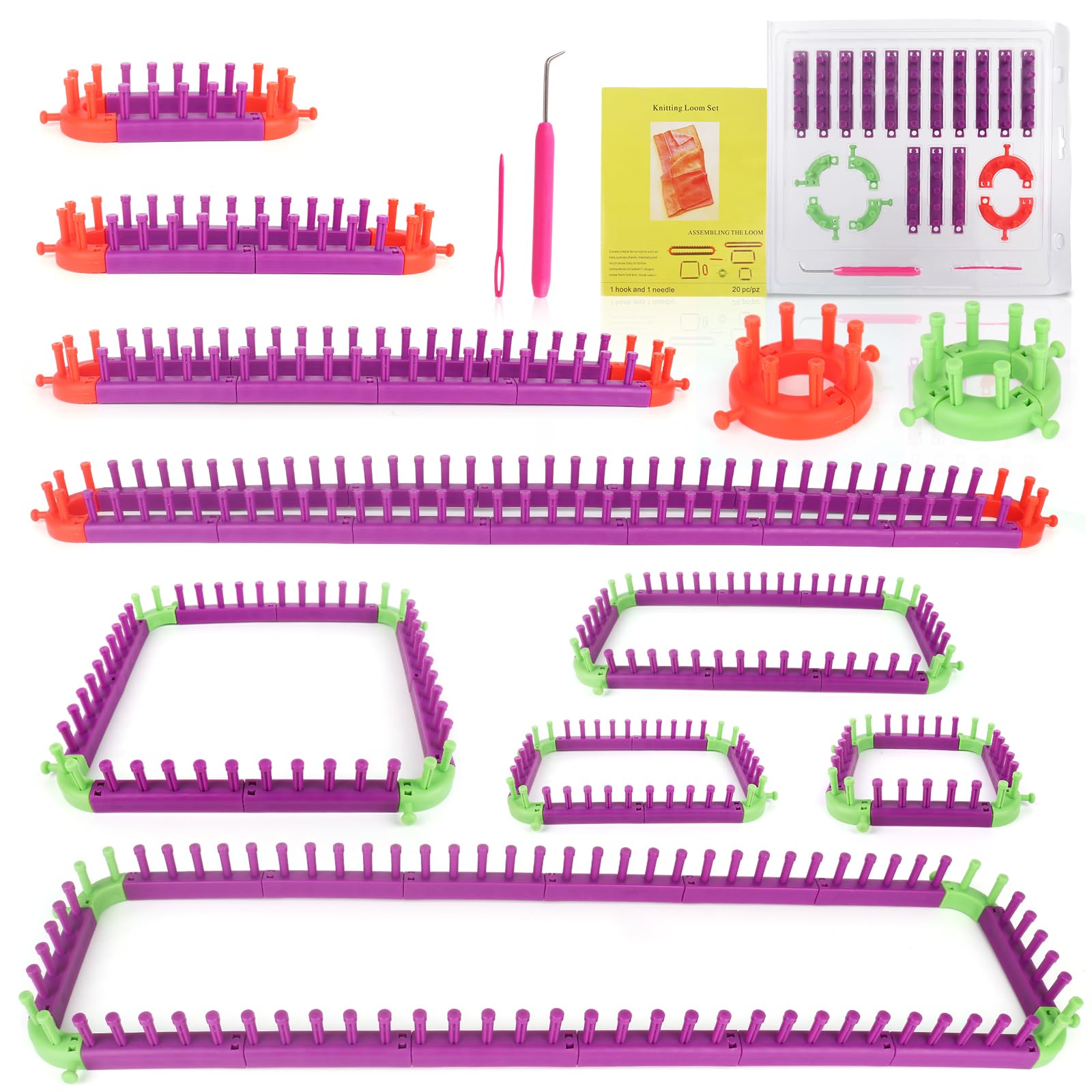 Amazon.com: Katech Adjustable Knitting Looms Set -Customized Sizes